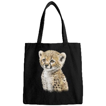 Discover Cute Baby Cheetah Watercolor Painting Portrait Bags
