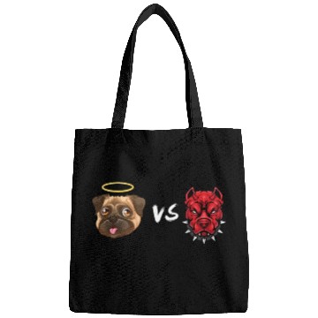 Discover Angel Pug Dog Vs Devil Pitbull Dog Bags