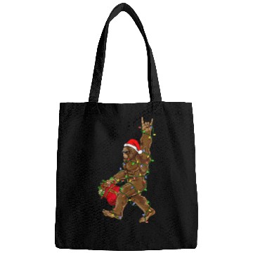 Discover Funny bigfoot Christmas tree Bags