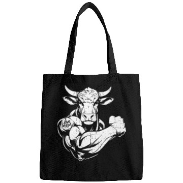 Discover Cow Cattle Biceps Tattoo I Love Mom Bags