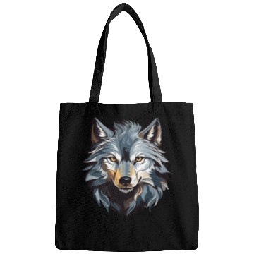 Discover Majestic Wolf Face Illustration Bags