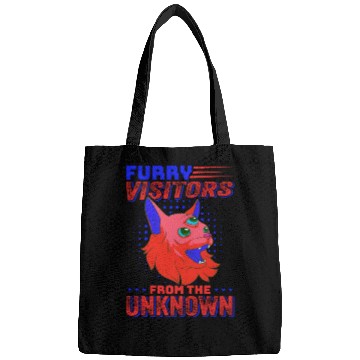 Discover Cat Alien, Aliens, UFO, UAP, Space Unknown Flight Bags