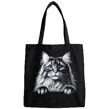 Discover More Treats persian 2- Cute realistic cat drawing Bags