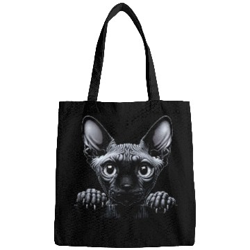 Discover Sphynx More Treats 6 - Cute realistic cat drawing Bags