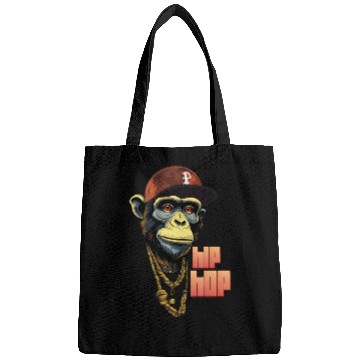 Discover Hip hop monkey with rapper hat Bags