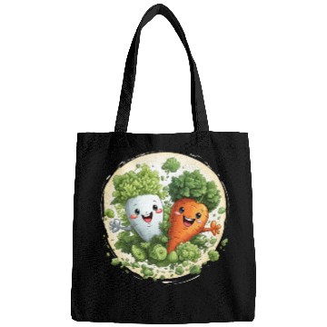 Discover Cute kawaii carrot and a broccoli Bags