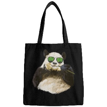 Discover Chilling Panda Eating Bamboo Bear Bags