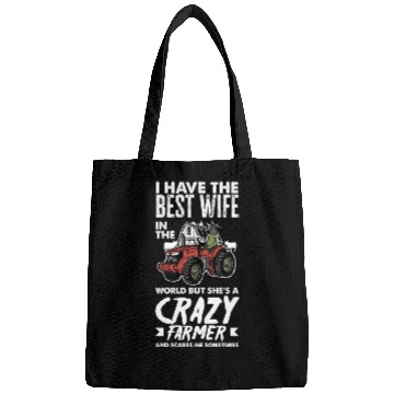 Discover Crazy Farmer Wife Husband Funny Farmer Gift Bags