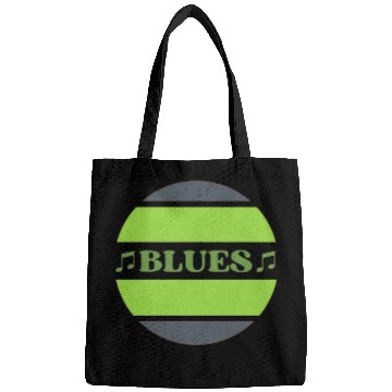 Discover Blues music logo in green colors Bags