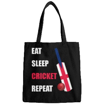 Discover Eat Sleep Cricket Repeat England Flag Cricket Bat Bags