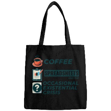 Discover Accountant Bookkeeping Coffee Spreadsheets Funny Bags