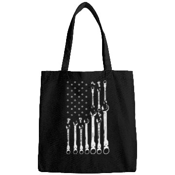 Discover Car Mechanic USA Flag Bags