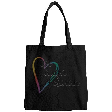 Discover Live Laugh Lesbian LGBTQ Rainbow Heart Gay Pride Bags