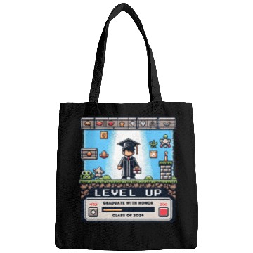 Discover Pixel Perfect Grad: Level Up - Class of 2024 Bags