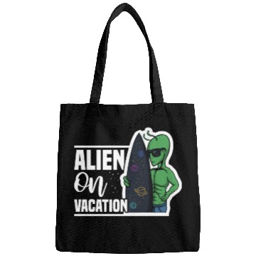 Discover Alien Surf Vacation Beach, Summer Sun Sea Surfers Bags