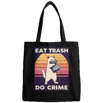 Discover Eat Trash Do Crime street cat Bags