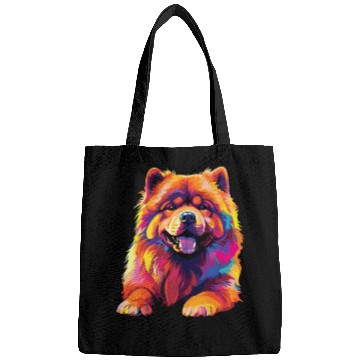Discover Watercolor Colorful Chow Chow Bags
