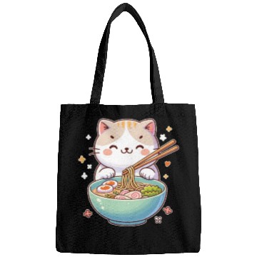 Discover Cute Cat Eats Ramen Noodles Cats Ramen Bags