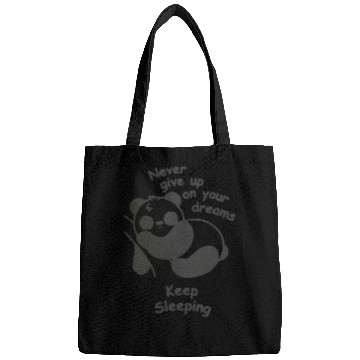 Discover Never Give Up Animal Panda Funny Quotes Bags