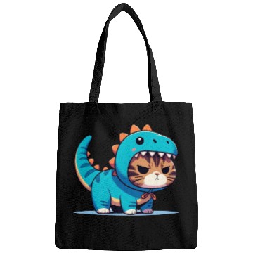 Discover Grumpy Cat in Velociraptor Costume Bags