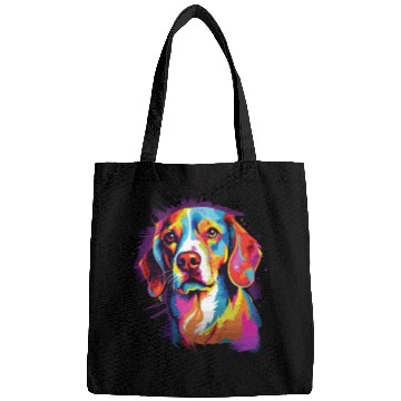 Discover Watercolor Colorful Beagle Bags