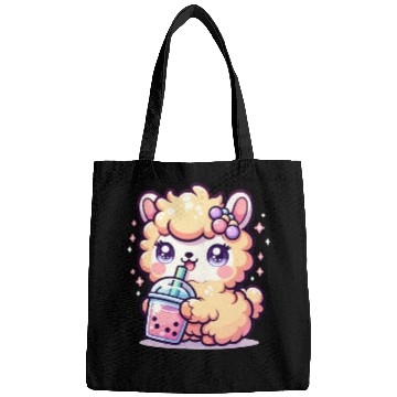 Discover Kawaii Llama Sips Bubble Tea Cute Llama Boba Tea Bags