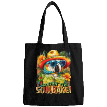 Discover Watching The Sun Bake Sunbaking Tropical Parrot Bags