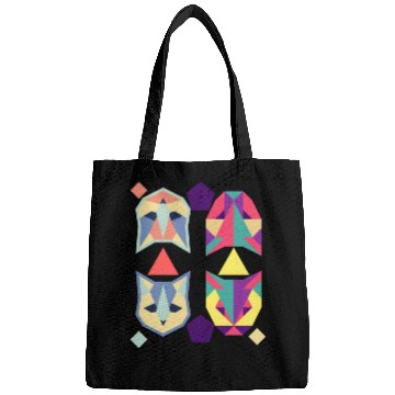 Discover Geometric Cats Bat Retro abstract Bags