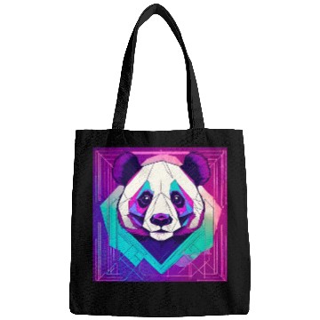 Discover Synthwave Neon Geo Panda Bags