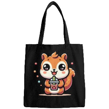 Discover Kawaii Squirrel Bubble Tea Cute Animal Squirrel Bags