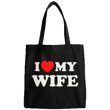 Discover I love (heart) my wife Bags