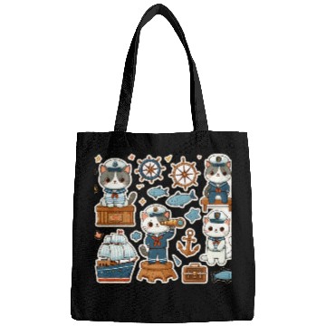 Discover Sailor Whiskers: Little Sailor Kitties Sticker Bags