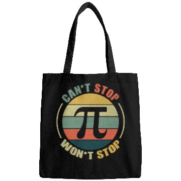 Discover Can't Stop Won't Stop Retro Pi Day Math Equations Bags