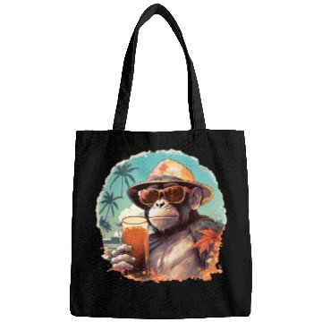 Discover Cool Monkey With Drink Funny Animals Chimpanzee Bags