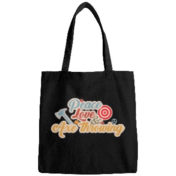 Discover Peace Love And Axe Throwing Funny Axe Throwing Bags