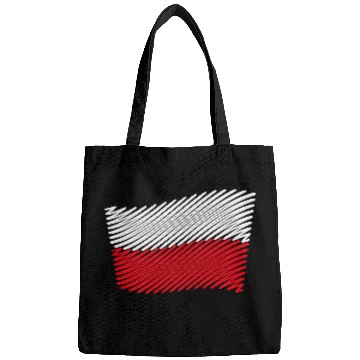 Discover Poland Flag Scribble (White - Red) Bags