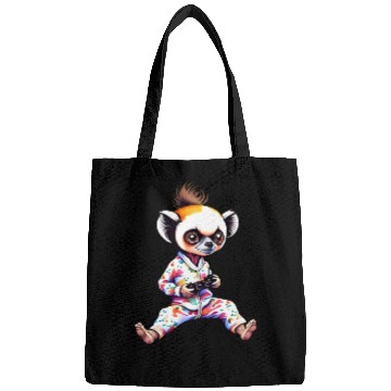 Discover Young Sifaka Wearing Pajamas Retro Video Game Bags