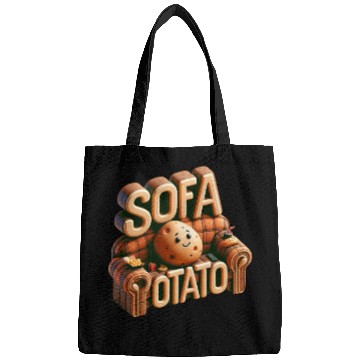 Discover Couch Potato Humor 3D Illustration Bags