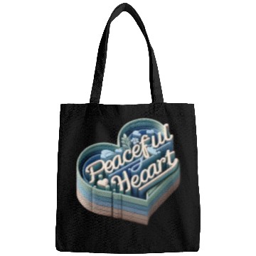 Discover 3D Peaceful Heart Typography Design Bags