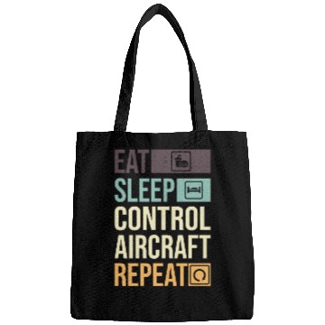 Discover Eat Sleep Control Aircraft Repeat Funny Air gift Bags