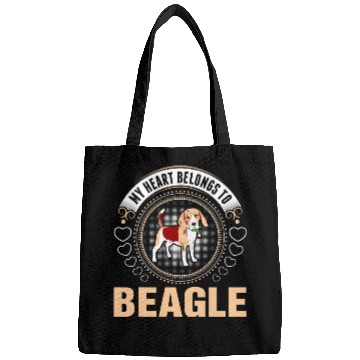 Discover My Heart Belongs To Beagle Dog Bags