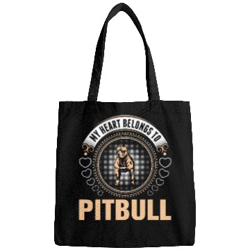 Discover My Heart Belongs To Pitbull Dog Bags