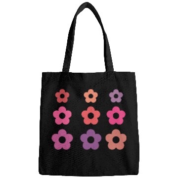 Discover Large and small pink multi-colored flowers Bags