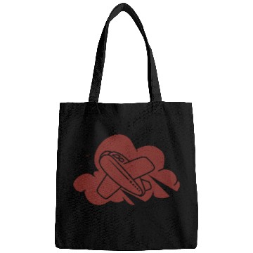 Discover an airplane flying through the clouds Bags