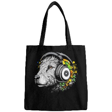 Discover Goat wearing headphones Bags