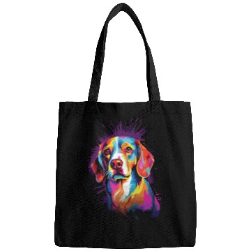 Discover Watercolor Colorful Beagle Bags