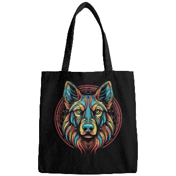Discover German Shepherd Funny Dog Street Art Comic Pet Bags