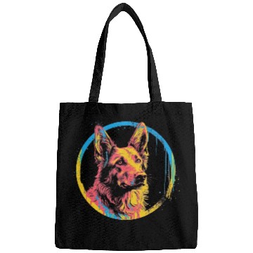 Discover German Shepherd Funny Dog Street Art Comic Pet Bags