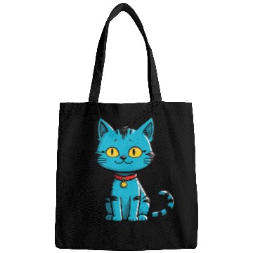 Discover Cute Blue Cat wearing Collar Bags