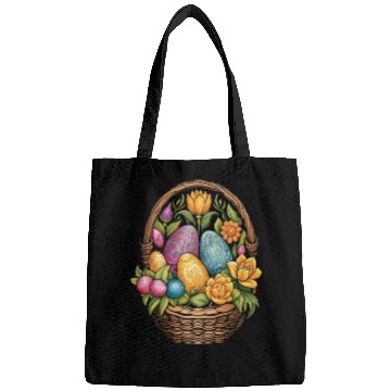 Discover Easter Day Easter Egg Basket Mandala Art Egg Hunt Bags